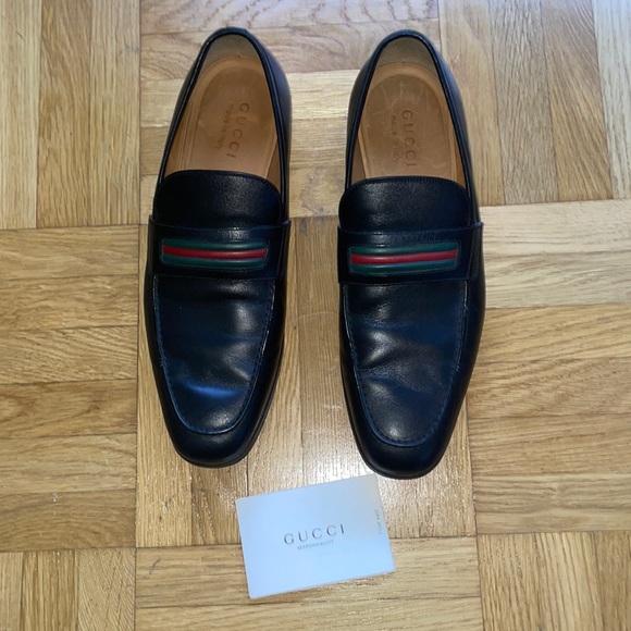 Gucci Leather Signature Web Loafer Navy 41 eu MEN US 8 - Picture 4 of 8